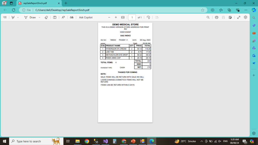 bill payment sheet