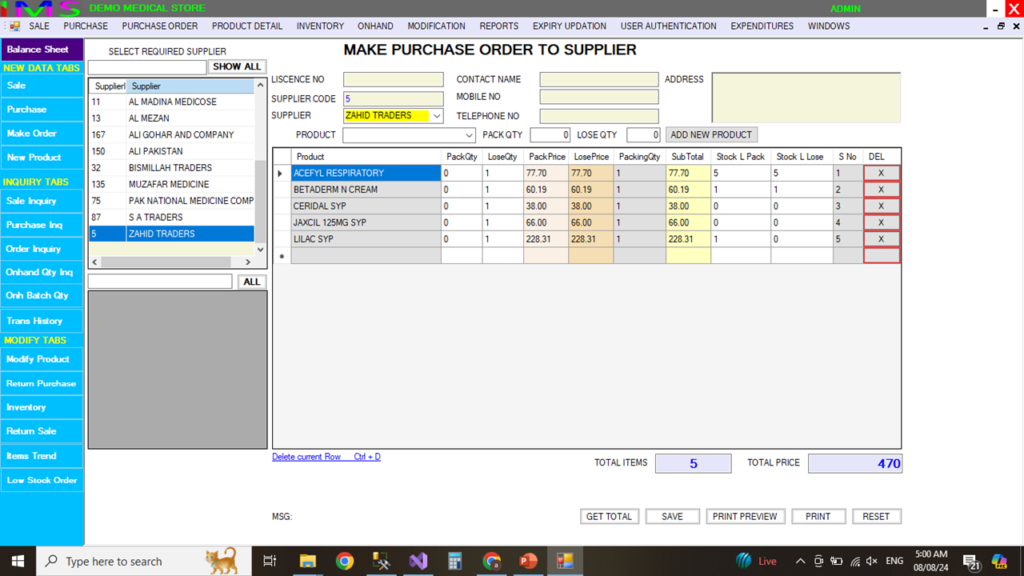 MAKE PURCHASE ORDER TO SUPPLIER